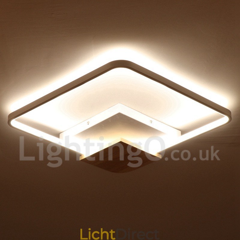 Dimbare witte vierkante houten plafondlamp Ultradunne plafondlamp Kan ook als wandlamp worden gebruikt