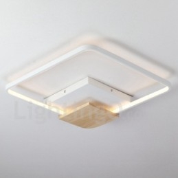 Dimbare witte vierkante houten plafondlamp Ultradunne plafondlamp Kan ook als wandlamp worden gebruikt