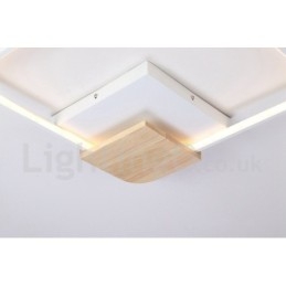 Dimbare witte vierkante houten plafondlamp Ultradunne plafondlamp Kan ook als wandlamp worden gebruikt