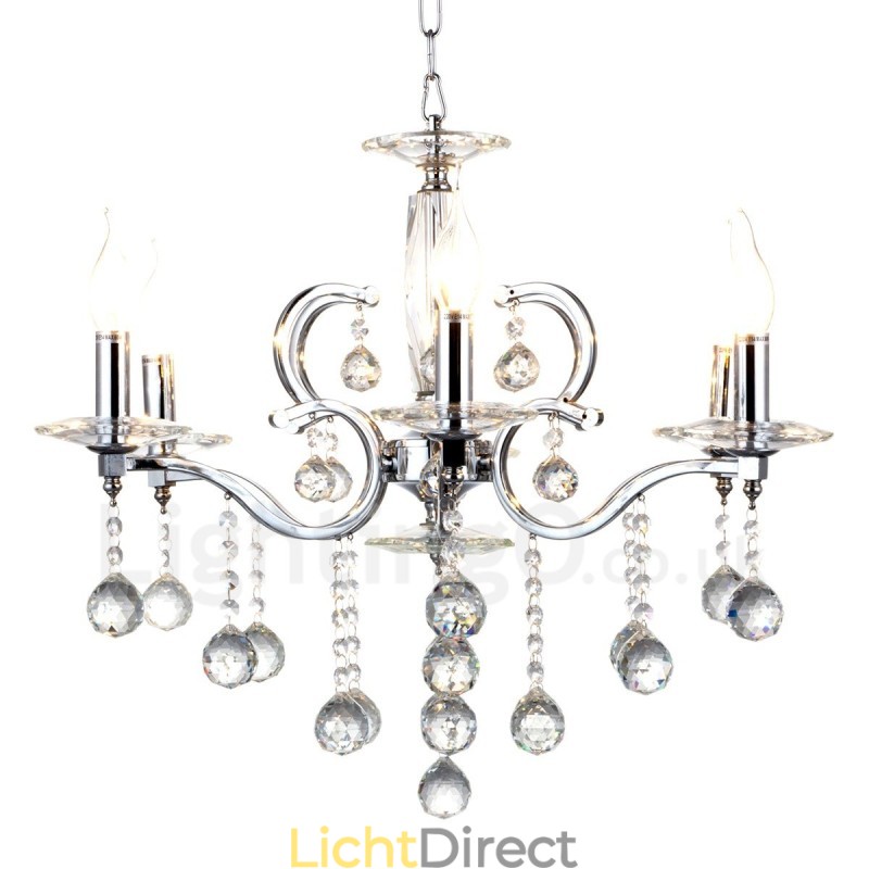 Chroom Elegante Kristallen Kaars Kroonluchter