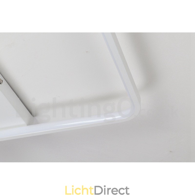 Dimbare witte vierkante houten plafondlamp Ultradunne plafondlamp Kan ook als wandlamp worden gebruikt