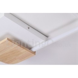 Dimbare witte vierkante houten plafondlamp Ultradunne plafondlamp Kan ook als wandlamp worden gebruikt