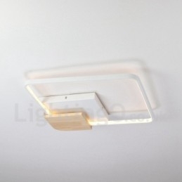 Dimbare witte vierkante houten plafondlamp Ultradunne plafondlamp Kan ook als wandlamp worden gebruikt