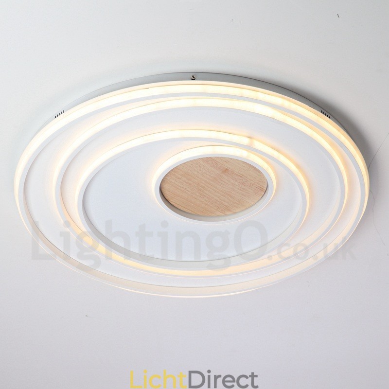 Dimbare witte ringen houten plafondlamp Ultradunne plafondlamp Kan ook als wandlamp worden gebruikt