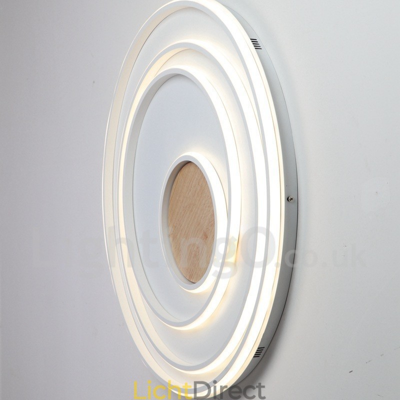 Dimbare witte ringen houten plafondlamp Ultradunne plafondlamp Kan ook als wandlamp worden gebruikt