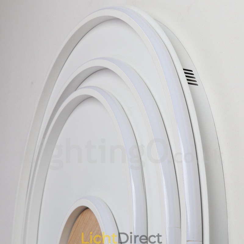 Dimbare witte ringen houten plafondlamp Ultradunne plafondlamp Kan ook als wandlamp worden gebruikt