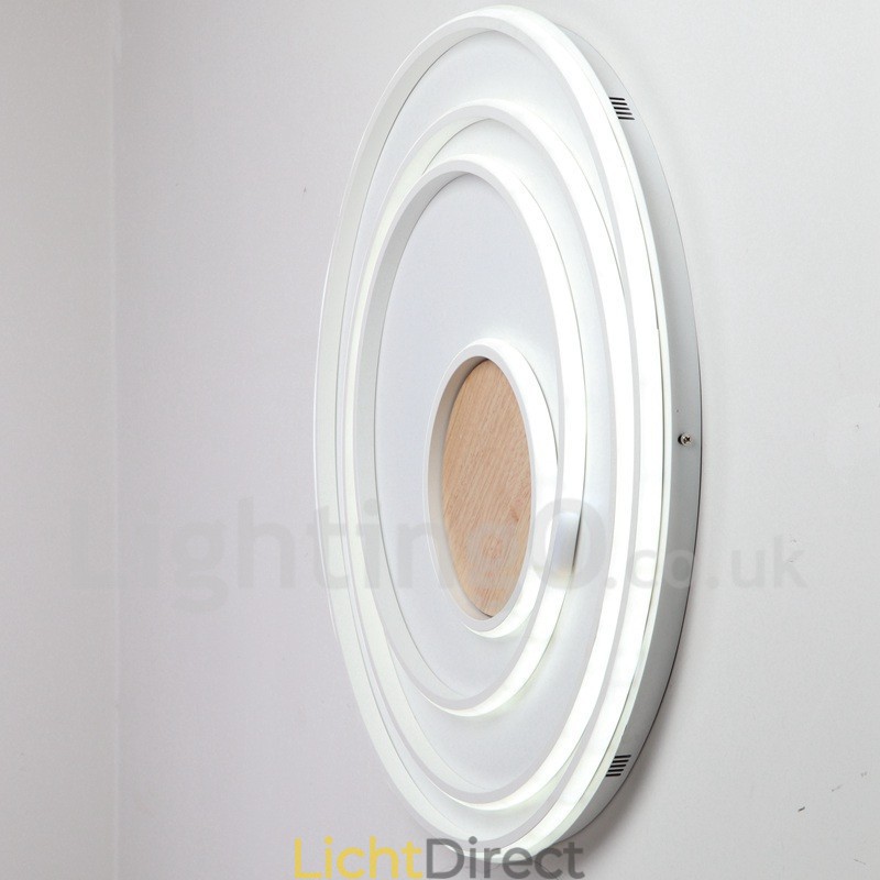 Dimbare witte ringen houten plafondlamp Ultradunne plafondlamp Kan ook als wandlamp worden gebruikt