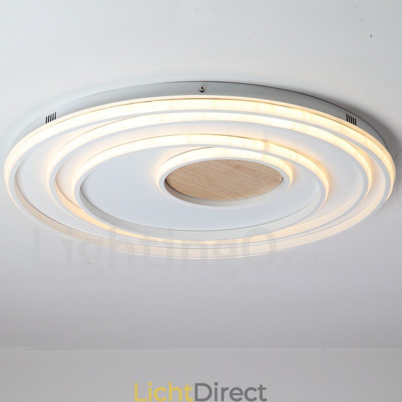 Dimbare witte ringen houten plafondlamp Ultradunne plafondlamp Kan ook als wandlamp worden gebruikt