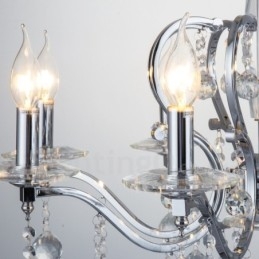 Chroom Elegante Kristallen Kaars Kroonluchter