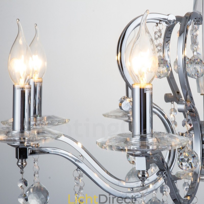 Chroom Elegante Kristallen Kaars Kroonluchter