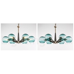 Retro Vintage Magic Bean Rustieke Kroonluchter met Multi Kleuren Glazen Kapjes