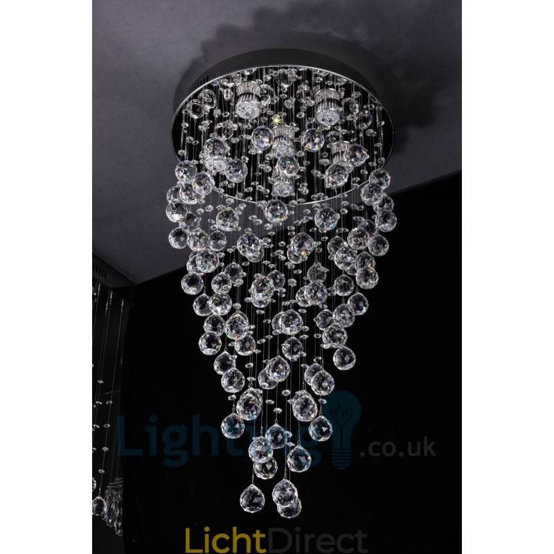6-lichts moderne K9 Crystal ronde plafondlamp