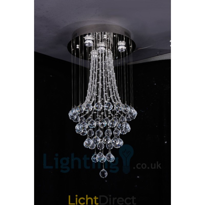 4-lichts moderne K9 Crystal ronde plafondlamp