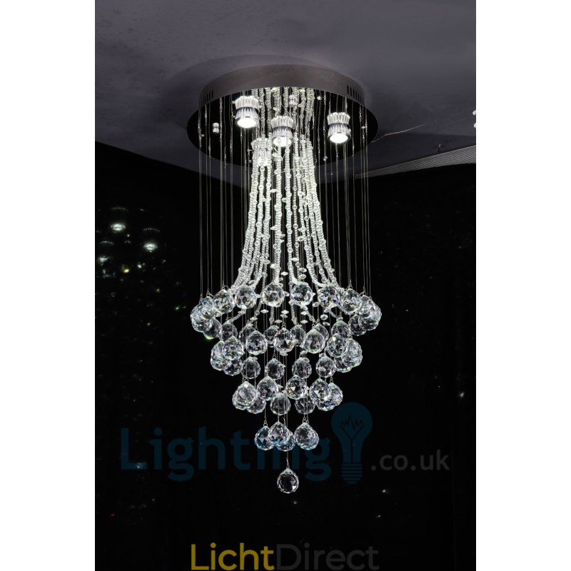 4-lichts moderne K9 Crystal ronde plafondlamp