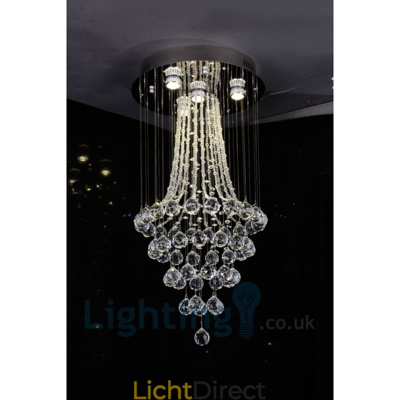 4-lichts moderne K9 Crystal ronde plafondlamp