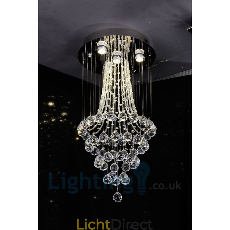 4-lichts moderne K9 Crystal ronde plafondlamp