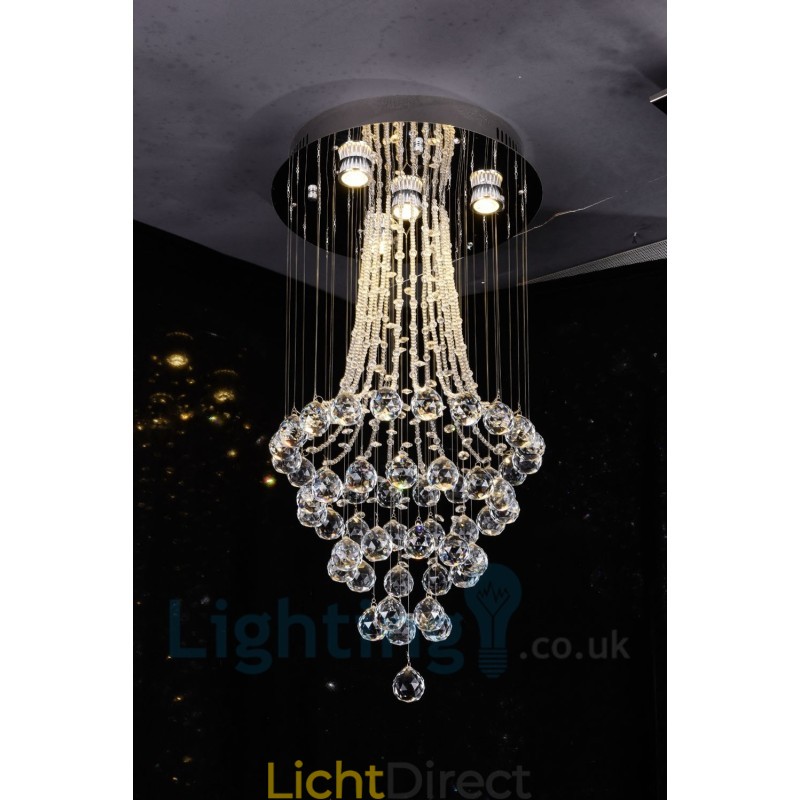 4-lichts moderne K9 Crystal ronde plafondlamp