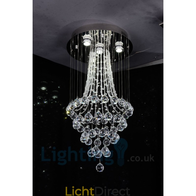 4-lichts moderne K9 Crystal ronde plafondlamp