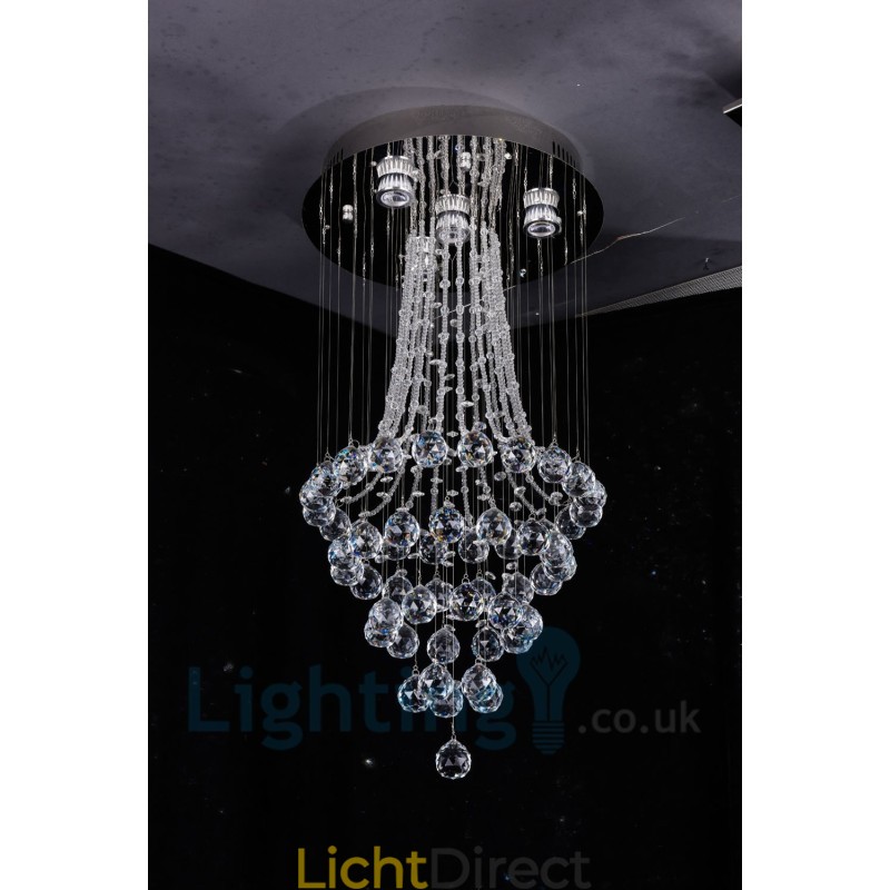 4-lichts moderne K9 Crystal ronde plafondlamp