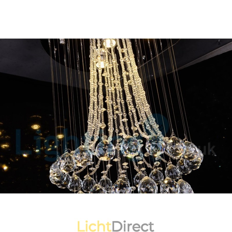 4-lichts moderne K9 Crystal ronde plafondlamp
