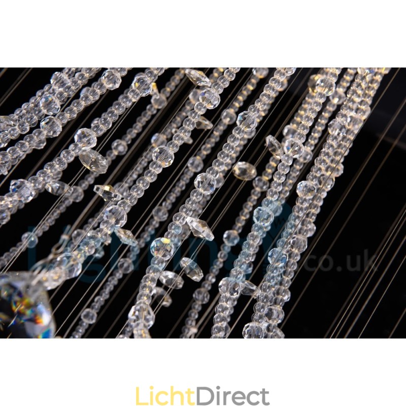 4-lichts moderne K9 Crystal ronde plafondlamp