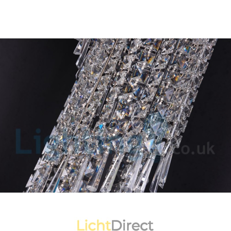 4 x GU10 + 8 x G4 150CM Lange Kristallen Druppellamp Moderne K9 Kristal Ronde Plafondlamp