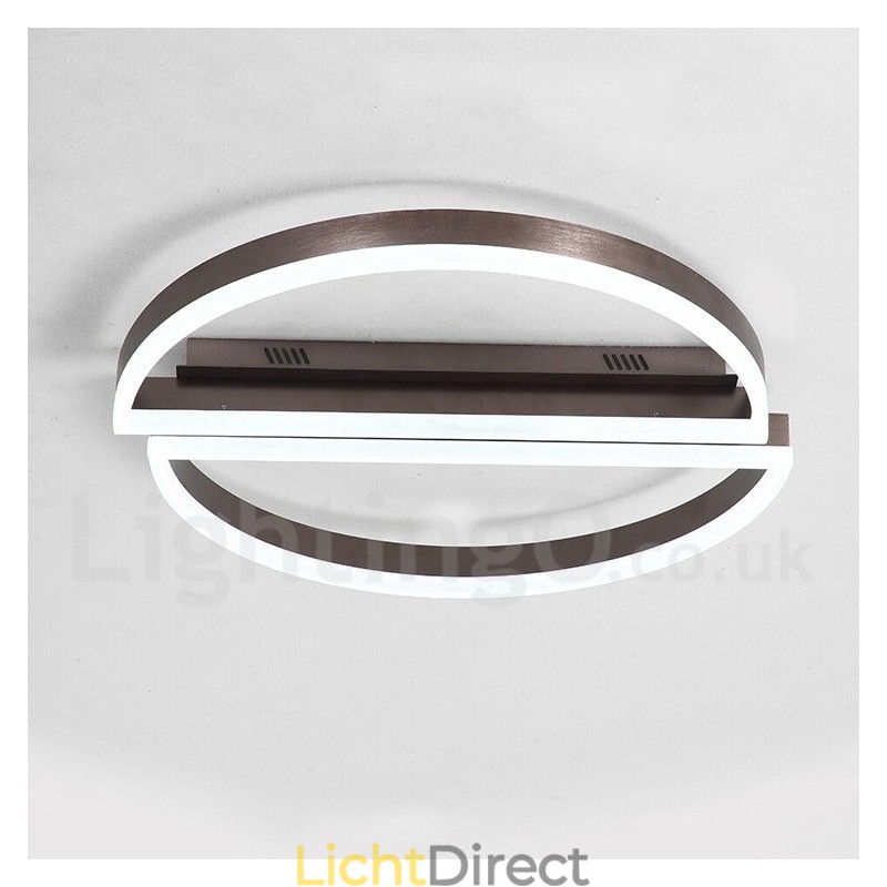 Ronde moderne eigentijdse aluminium plafondlamp, inbouwlamp met afstandsbediening en dimmer. Kan ook als wandlamp worden gebruikt.