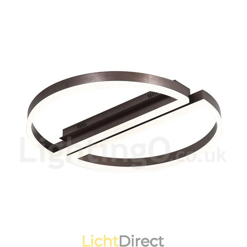 Ronde moderne eigentijdse aluminium plafondlamp, inbouwlamp met afstandsbediening en dimmer. Kan ook als wandlamp worden gebruikt.
