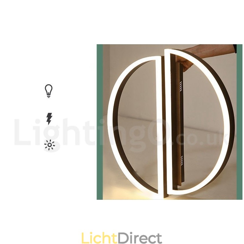 Ronde moderne eigentijdse aluminium plafondlamp, inbouwlamp met afstandsbediening en dimmer. Kan ook als wandlamp worden gebruikt.