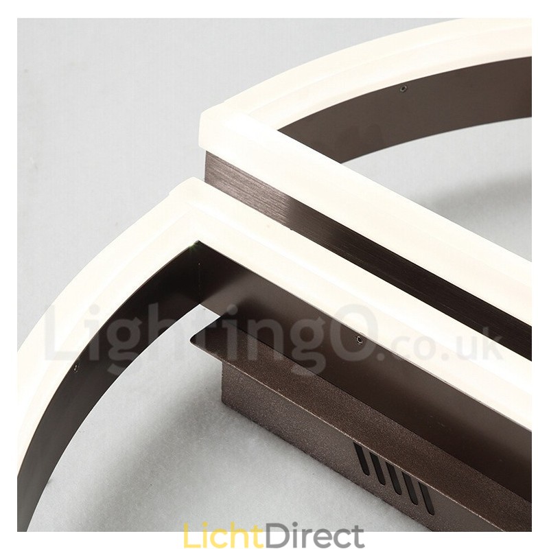 Ronde moderne eigentijdse aluminium plafondlamp, inbouwlamp met afstandsbediening en dimmer. Kan ook als wandlamp worden gebruikt.
