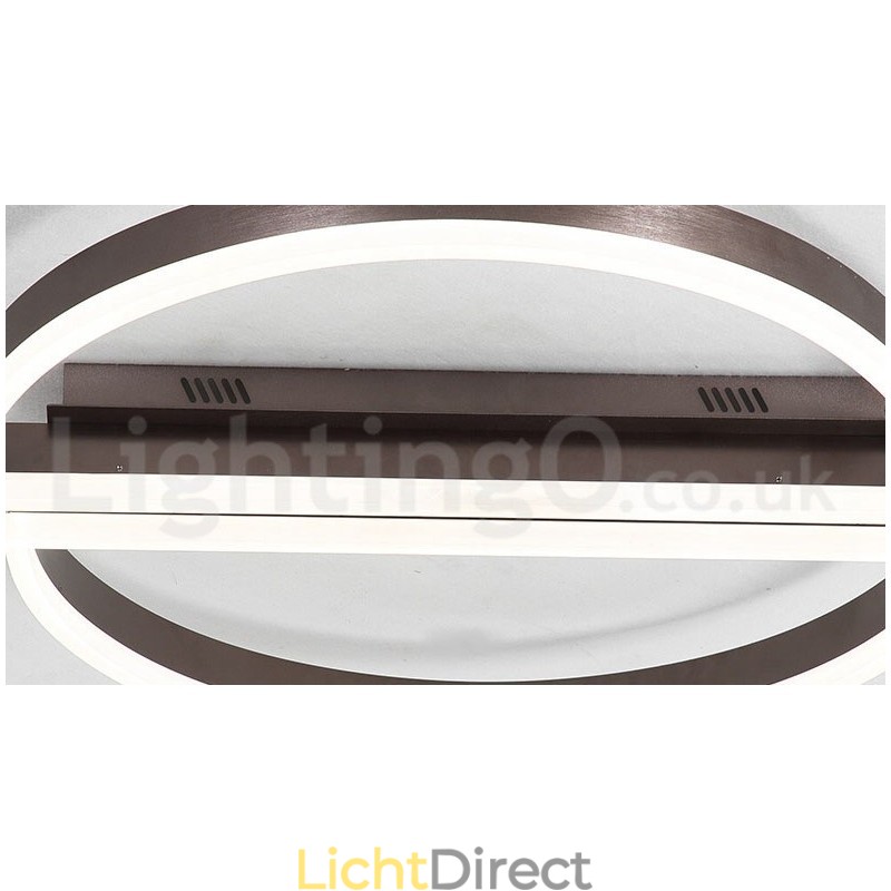 Ronde moderne eigentijdse aluminium plafondlamp, inbouwlamp met afstandsbediening en dimmer. Kan ook als wandlamp worden gebruikt.