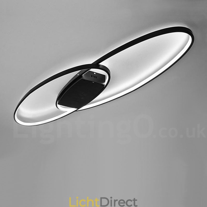 Dimbare ovale moderne eigentijdse aluminium plafondlamp, inbouwlamp voor woonkamer, slaapkamer, kan ook als wandlamp worden gebruikt