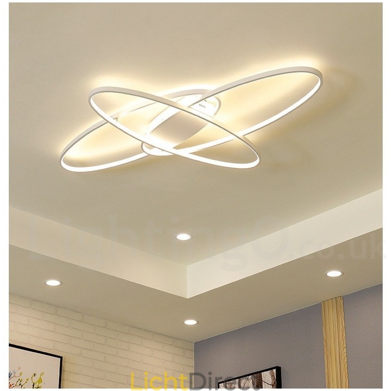 Dimbare ovale moderne eigentijdse aluminium plafondlamp, inbouwlamp voor woonkamer, slaapkamer, kan ook als wandlamp worden gebruikt