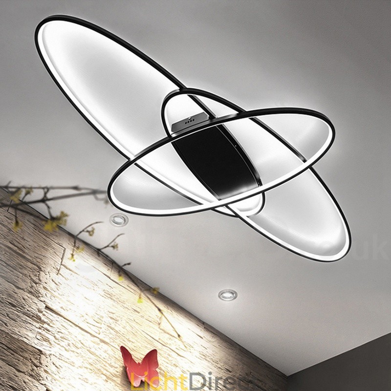 Dimbare ovale moderne eigentijdse aluminium plafondlamp, inbouwlamp voor woonkamer, slaapkamer, kan ook als wandlamp worden gebruikt