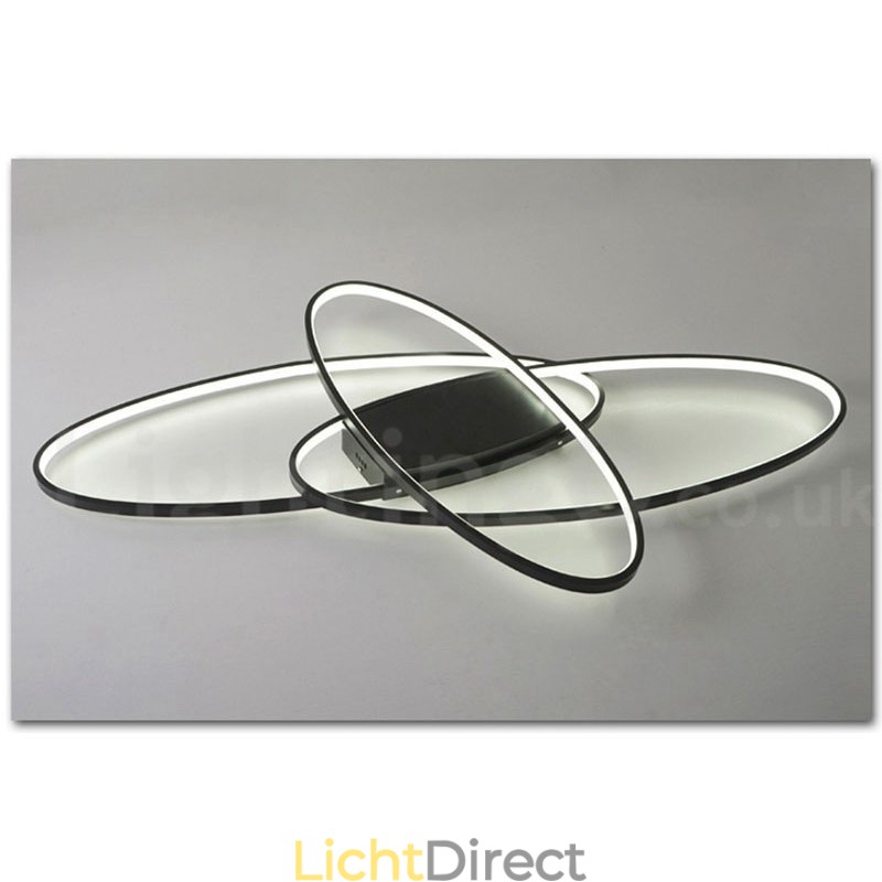 Dimbare ovale moderne eigentijdse aluminium plafondlamp, inbouwlamp voor woonkamer, slaapkamer, kan ook als wandlamp worden gebruikt