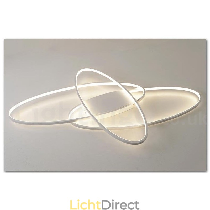 Dimbare ovale moderne eigentijdse aluminium plafondlamp, inbouwlamp voor woonkamer, slaapkamer, kan ook als wandlamp worden gebruikt