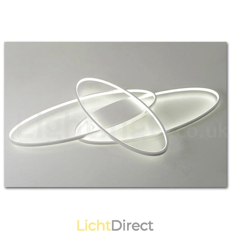 Dimbare ovale moderne eigentijdse aluminium plafondlamp, inbouwlamp voor woonkamer, slaapkamer, kan ook als wandlamp worden gebruikt