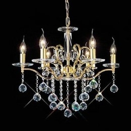 Traditionele klassieke kristallen gouden metalen kroonluchter