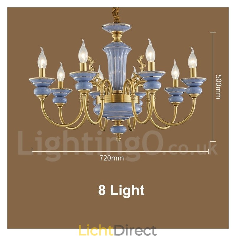 Retro Vintage Messing Keramiek Hangende Kaars Kroonluchter