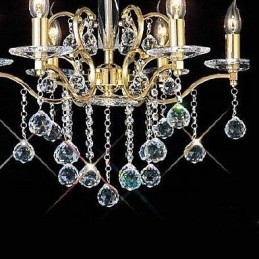 Traditionele klassieke kristallen gouden metalen kroonluchter