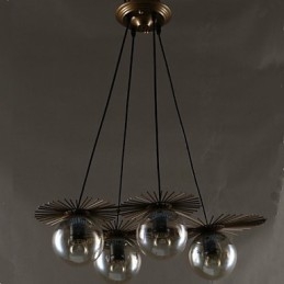 Kunstglas Bol Ronde Bonenstaak Kroonluchter