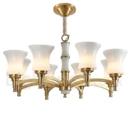 Puur messing luxe rustieke retro vintage messing stenen hanger kaars kroonluchter met glazen kappen