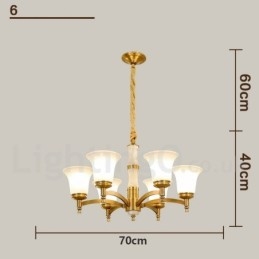 Puur messing luxe rustieke retro vintage messing stenen hanger kaars kroonluchter met glazen kappen