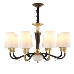 Puur messing luxe rustieke retro vintage messing stenen hanger kaars kroonluchter met glazen kappen
