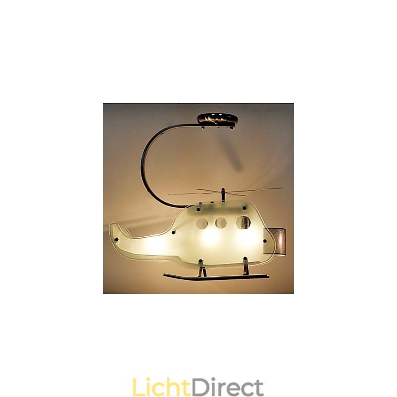 Eenvoudige kinderlamp Cartoon glazen helikopterlamp