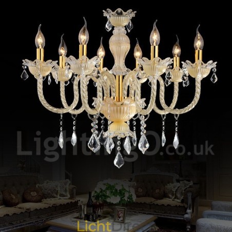 Kristal Luxe Moderne Hedendaagse Hangende Kaars Kroonluchter Kristal Luxe Moderne Hedendaagse Hangende Kaars Kroonluchter