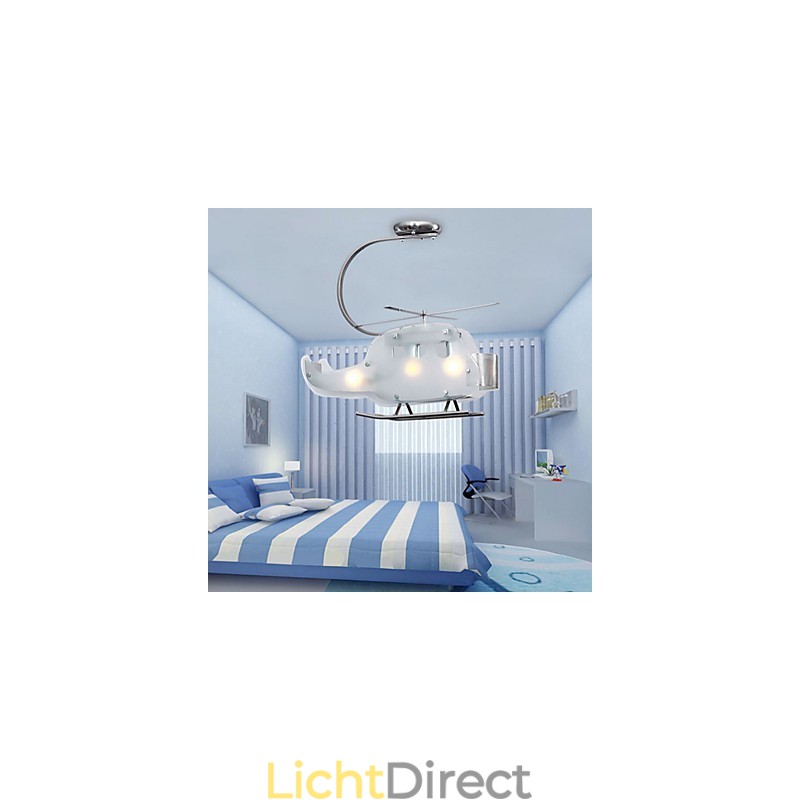 Eenvoudige kinderlamp Cartoon glazen helikopterlamp