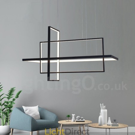 Dimbare lineaire hanglamp met afstandsbediening Sfeerverlichting Geschilderde afwerking Aluminium Modern design Dimbare lineaire hanglamp met afstandsbediening Sfeerverlichting Geschilderde afwerking Aluminium Modern design