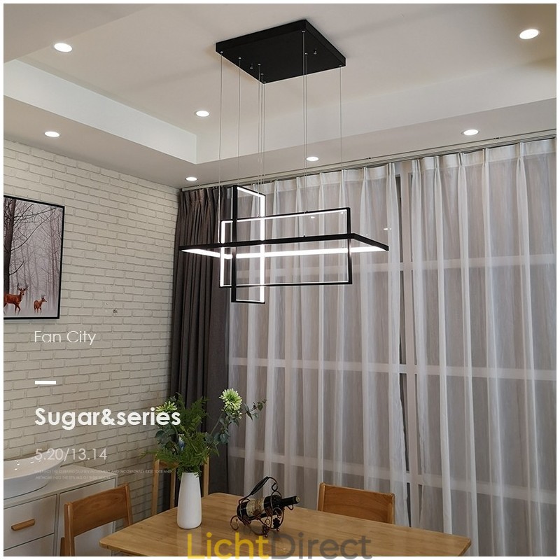 Dimbare lineaire hanglamp met afstandsbediening Sfeerverlichting Geschilderde afwerking Aluminium Modern design