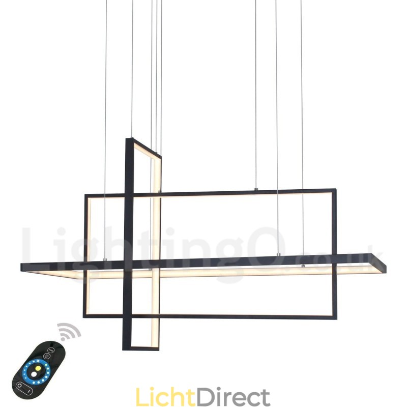 Dimbare lineaire hanglamp met afstandsbediening Sfeerverlichting Geschilderde afwerking Aluminium Modern design